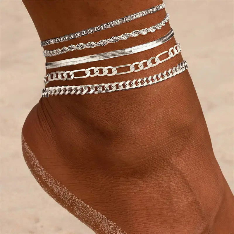 Women's 6 piece anklet set