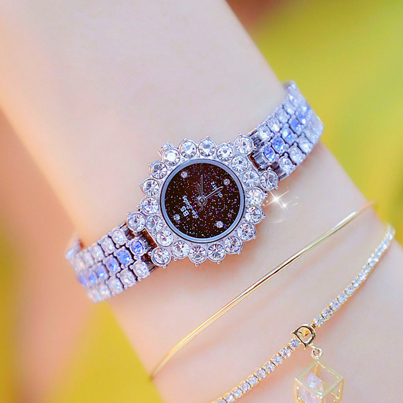 Women's silver blue watch