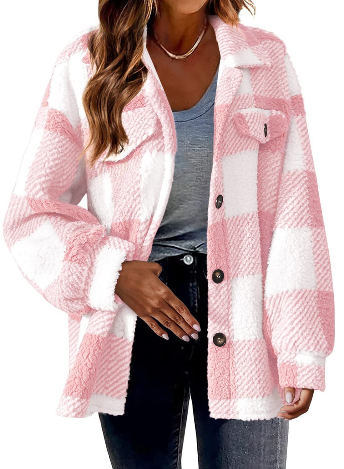 Women's pink turndown collar jacket