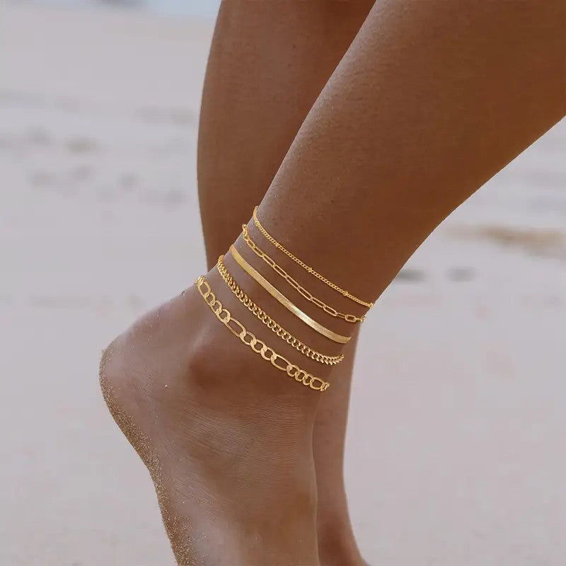 Women's 6 piece anklet set