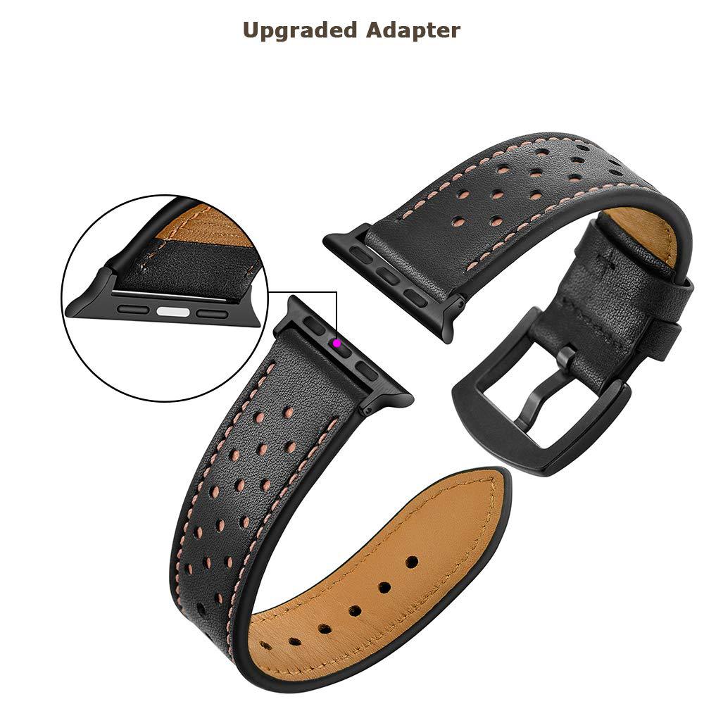 Unisex porous leather watch strap