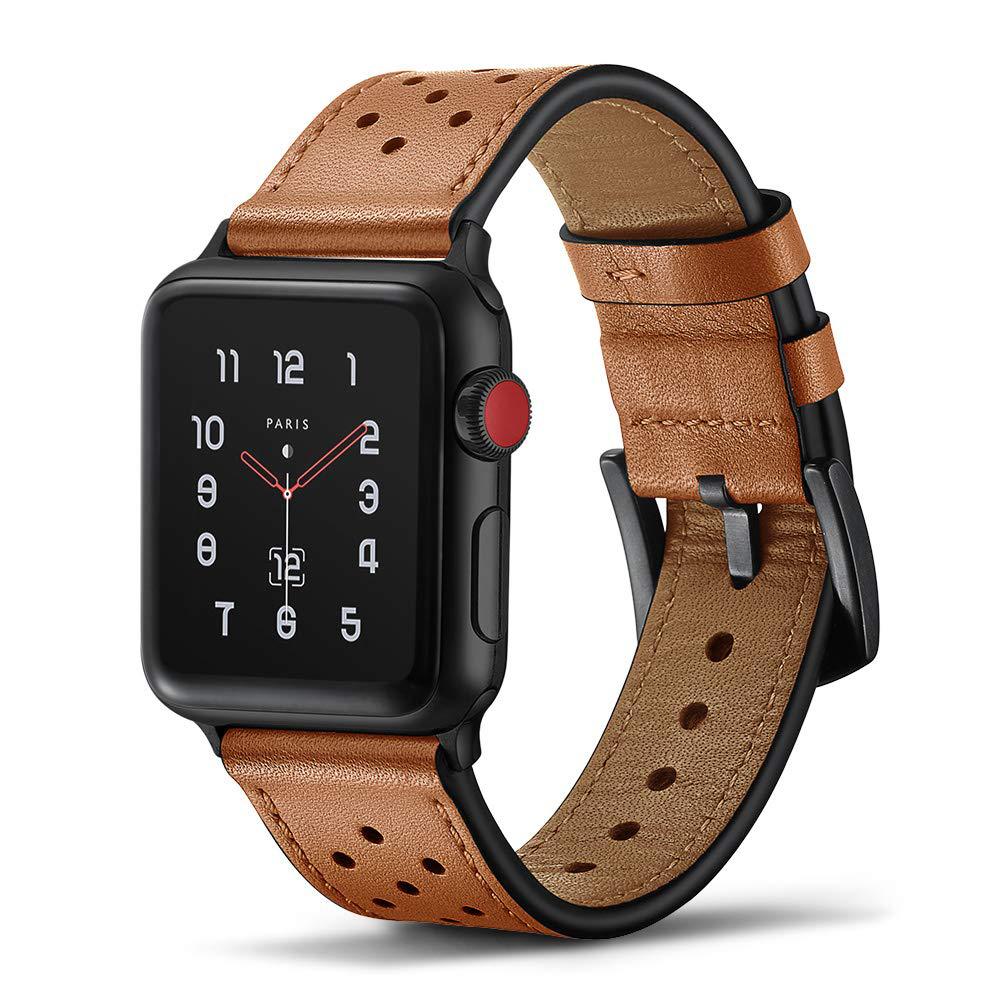 Unisex porous leather watch strap