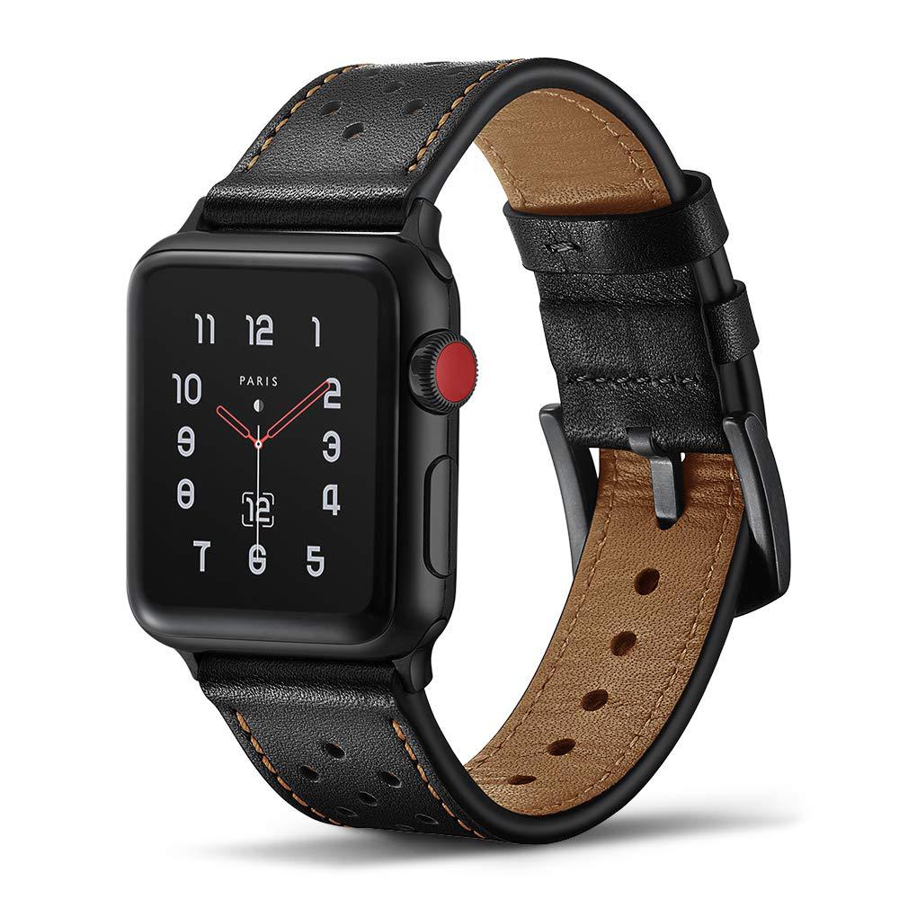 Unisex porous leather watch strap