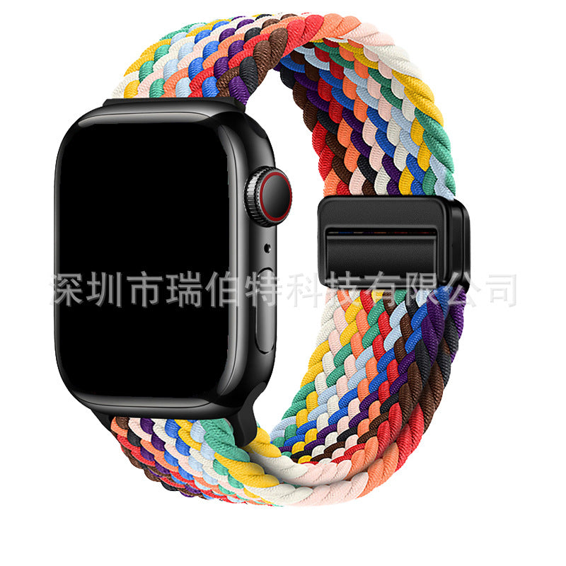 Unisex nylon braided stretch strap