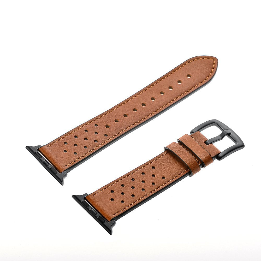 Unisex porous leather watch strap