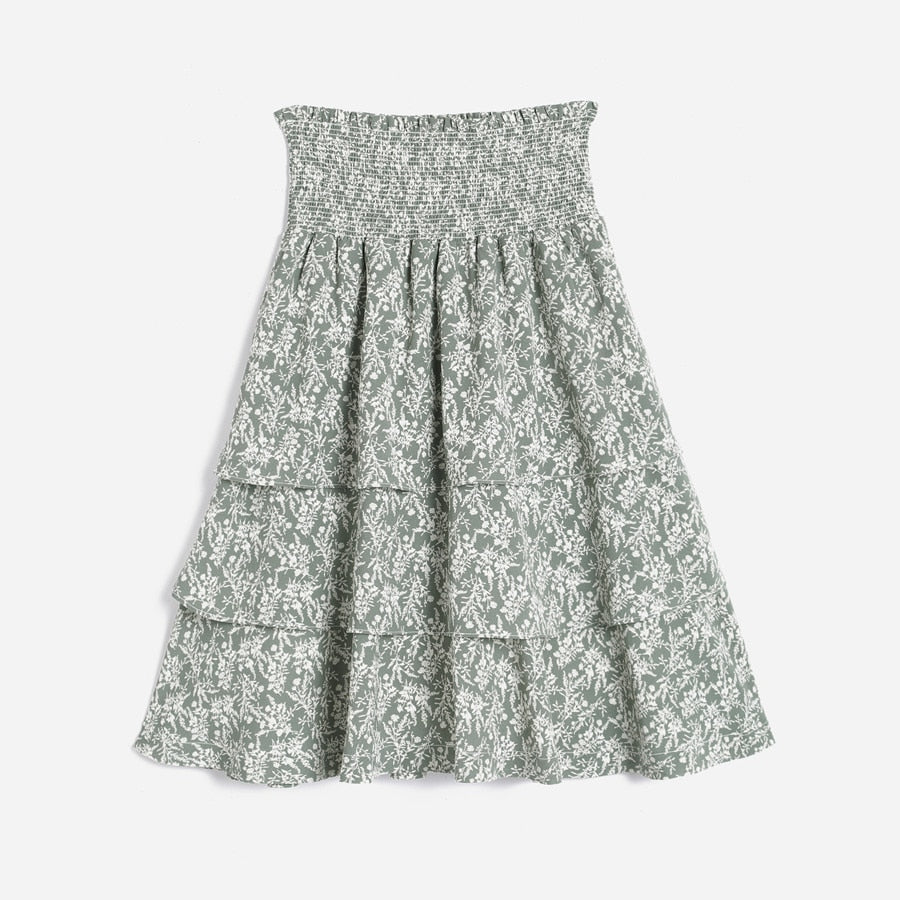 Women's skirt green everyday t-shirt loose
