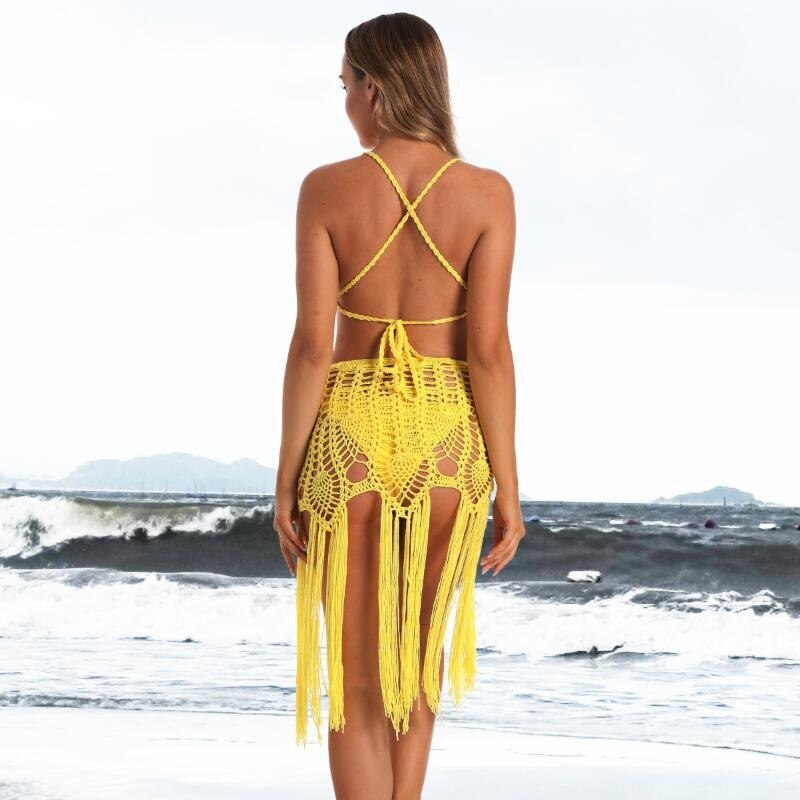 Alternate view: Women's sheer crochet bikini crop top