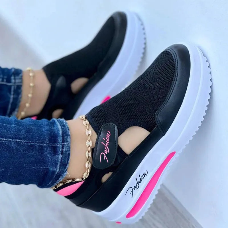 Women's black canvas sneakers