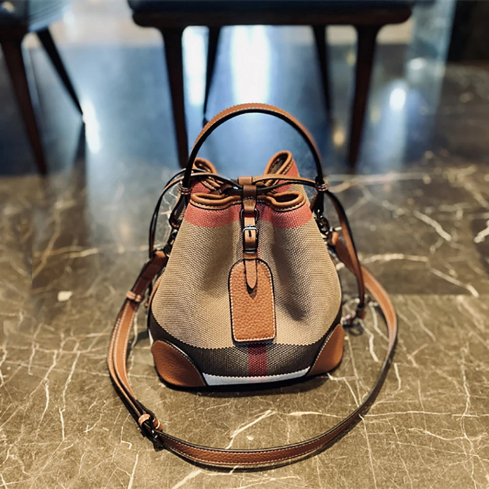 Women's brown canvas bag