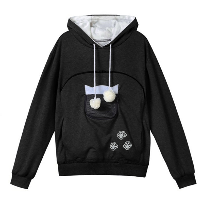 Women's black animal ear hoodie