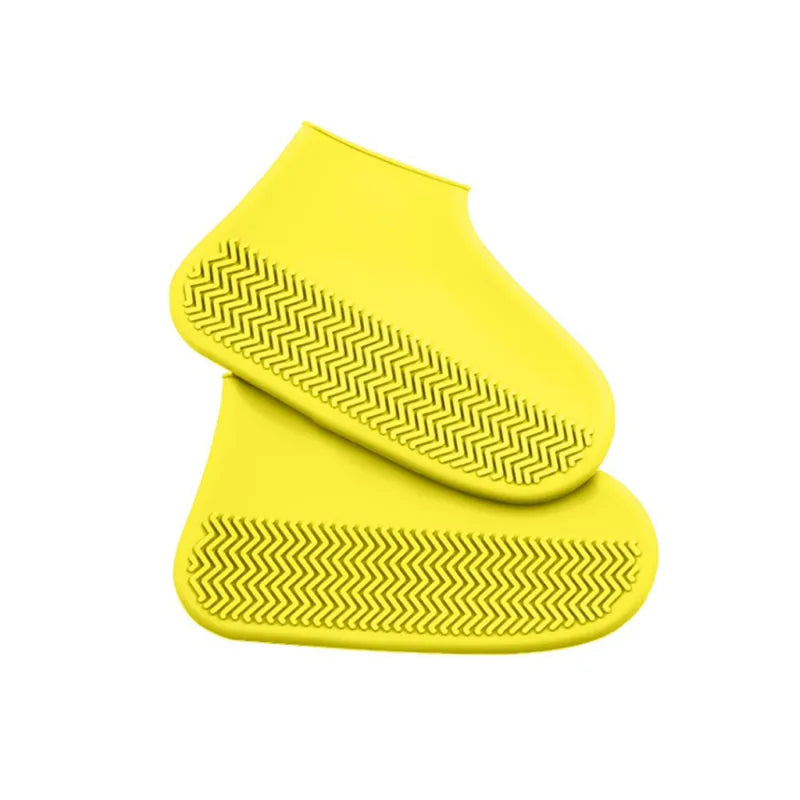 Unisex yellow silicone shoe covers