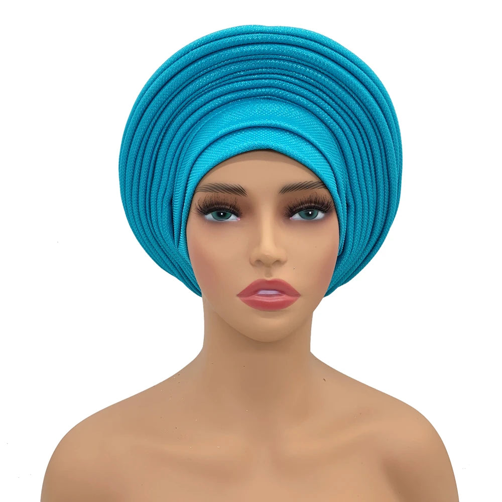 Women's sky blue made turban, colors