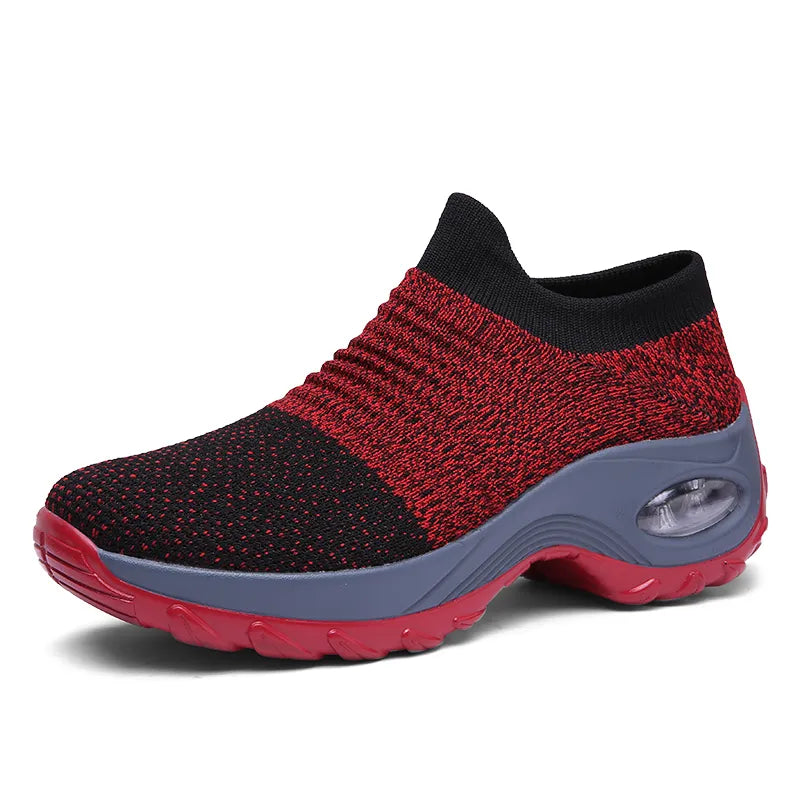 Women's red comfy sneakers
