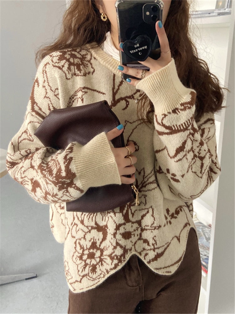 Women's apricot korean style sweater