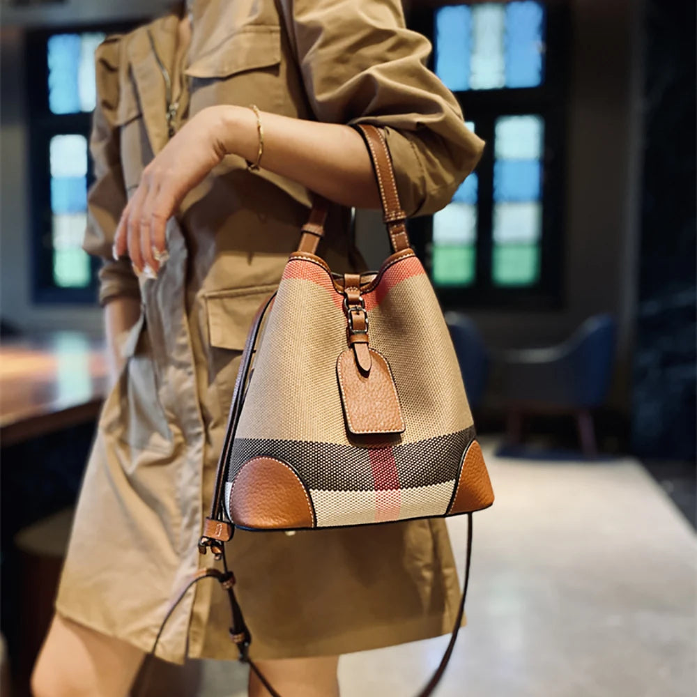 Alternate view: Women's plaid canvas bag