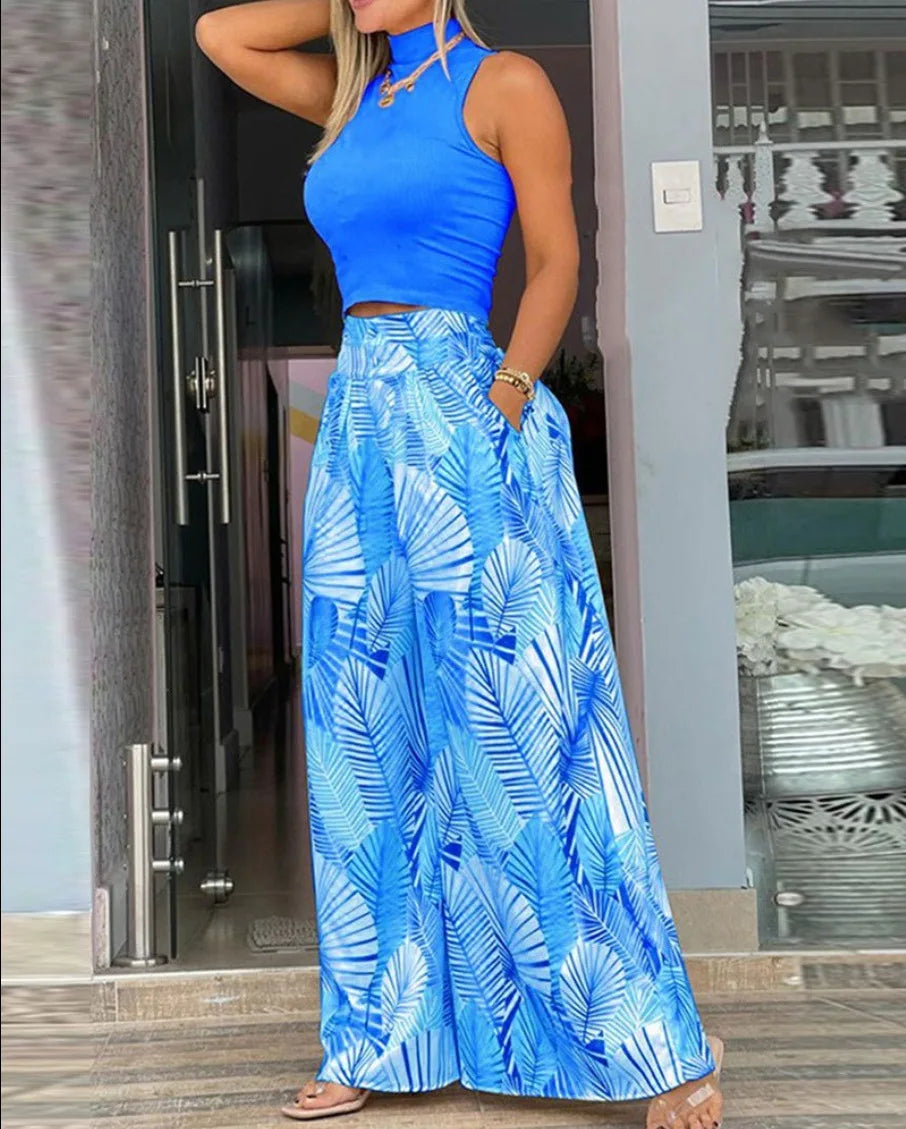Women's blue pc trouser set