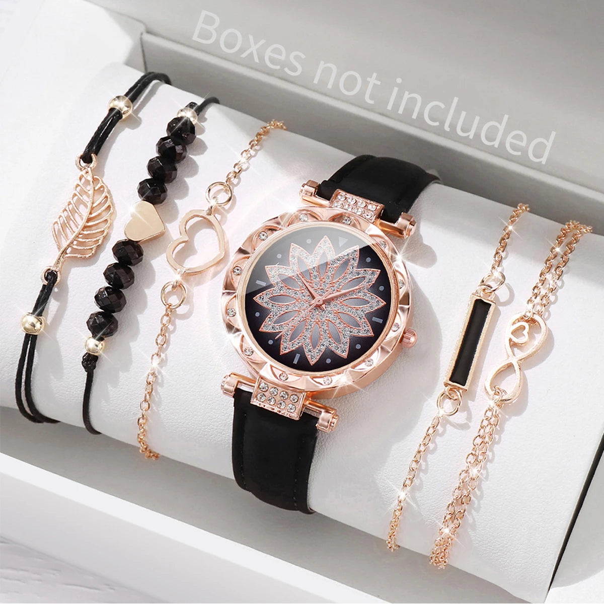 Heart watch and leaf bracelet set - view 2