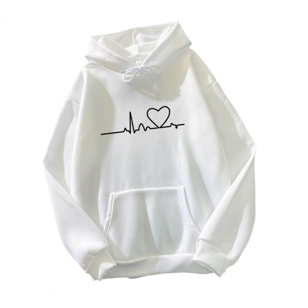 Women's white yk casual hoodies