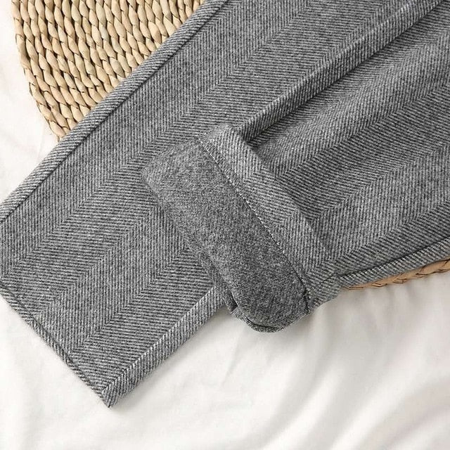 Women's gray high-waisted pants