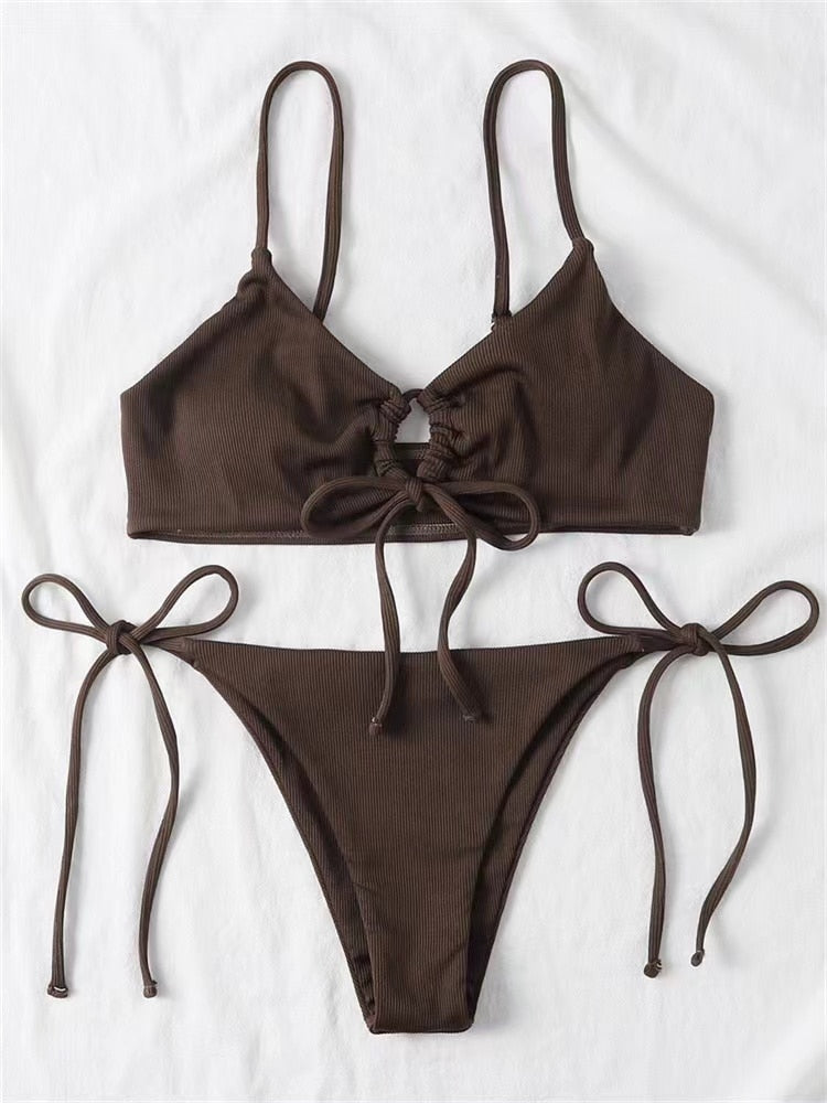 Alternate view: Women's solid brazilian bikini set