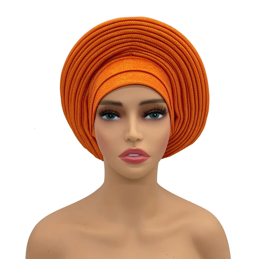 Women's orange made turban, colors