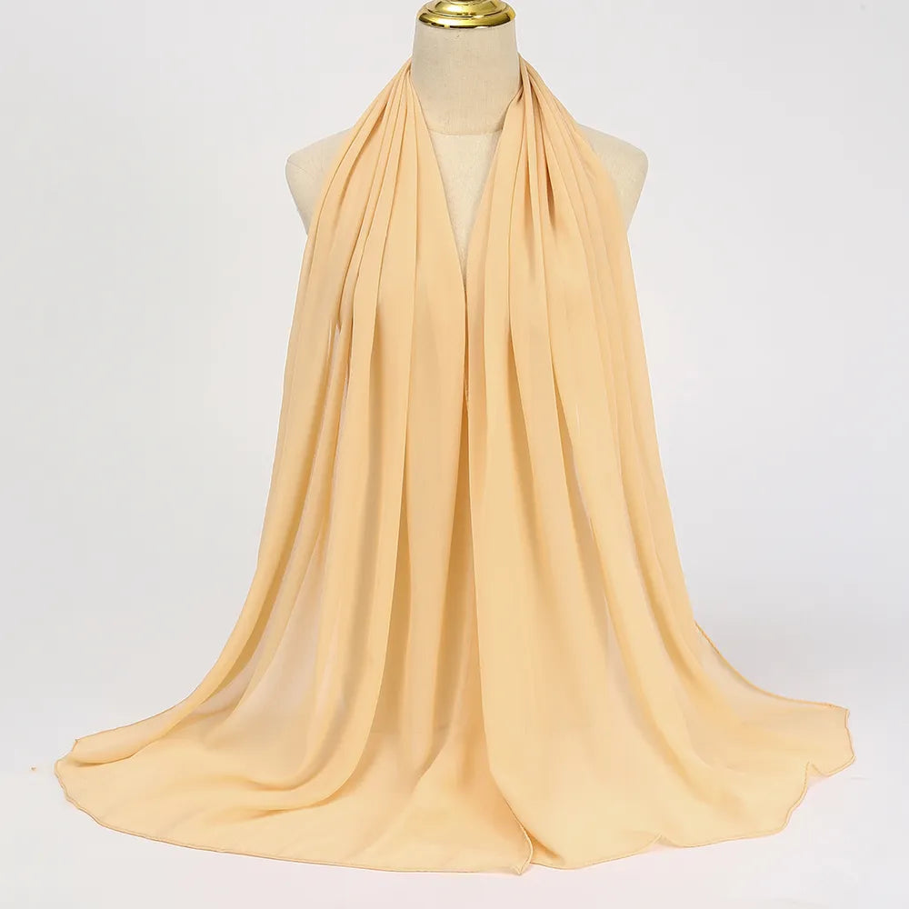 Women's cream puff chiffon hijab scarf