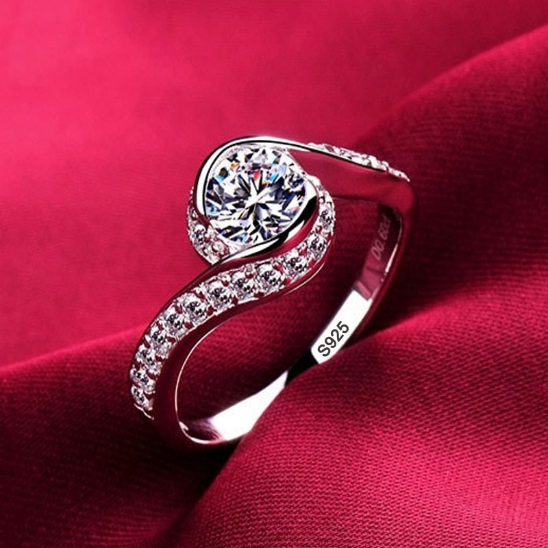Alternate view: Women's zircon wedding ring