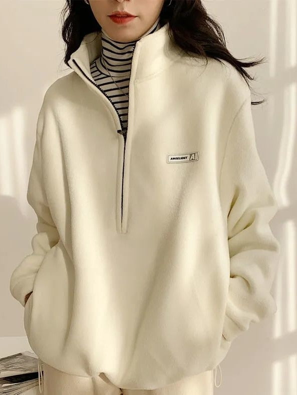 Women's apricot korean fleece sweatshirt