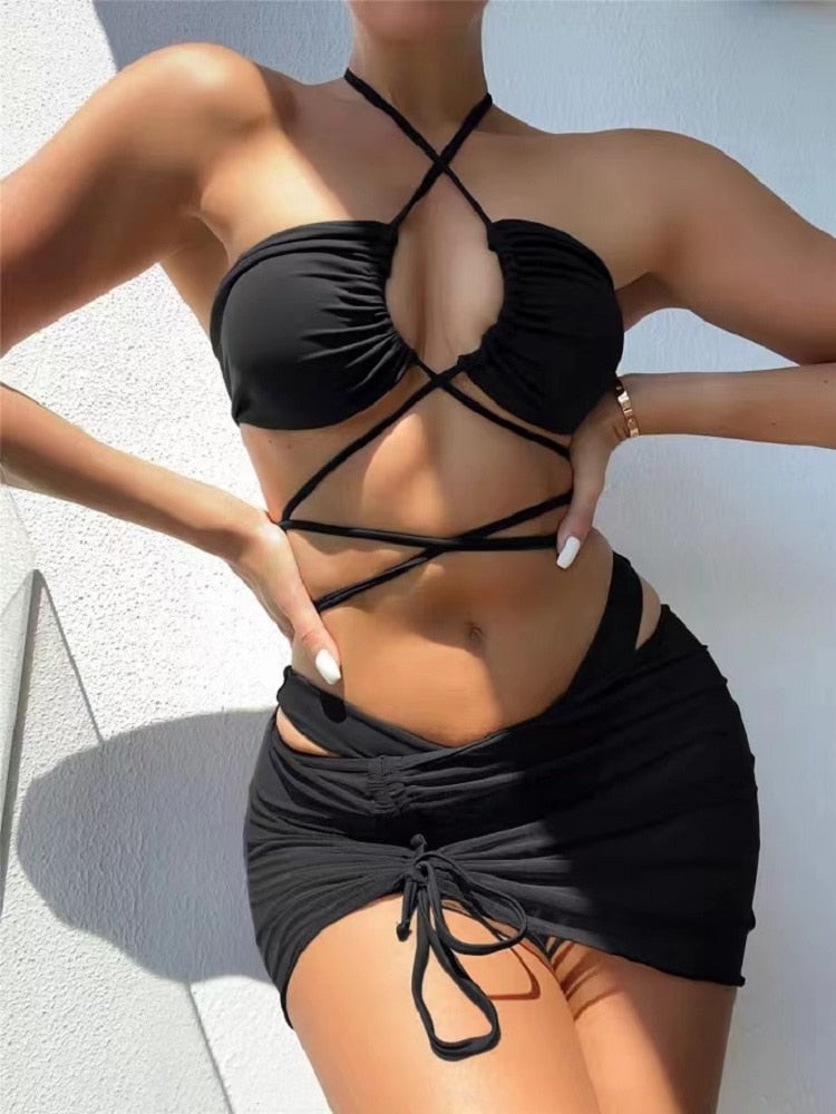 Women's high waist 3-Piece swimsuit