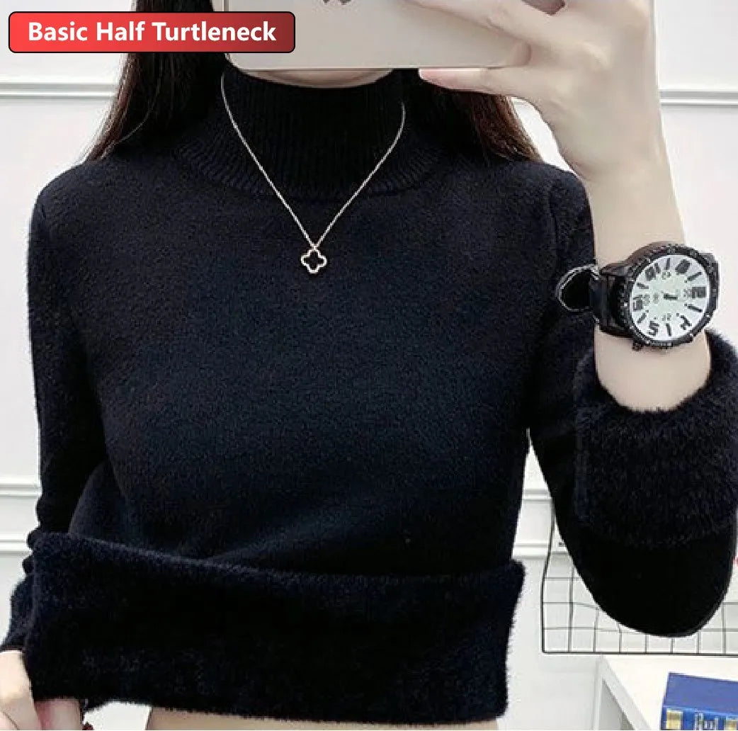 Women's ht black turtleneck sweater