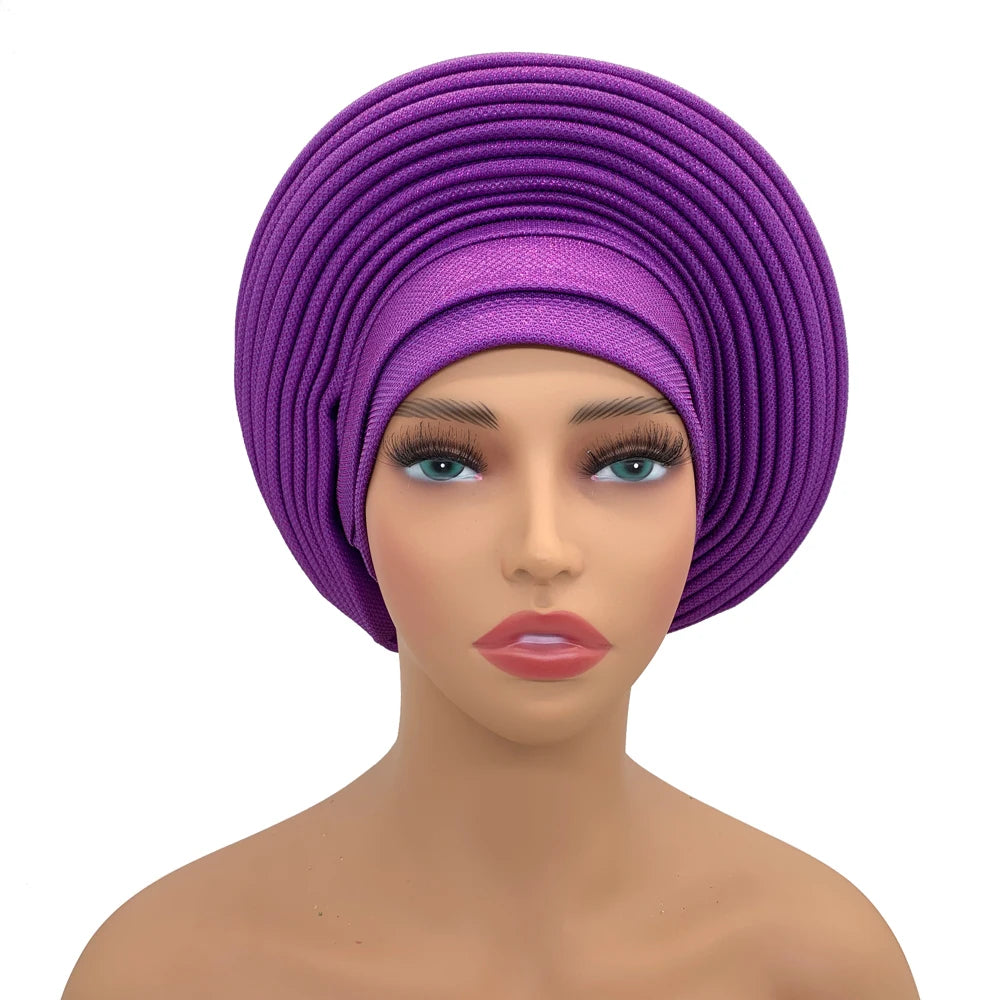 Women's purple made turban, colors