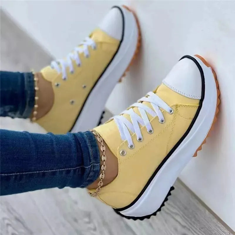 Women's yellow classic sneakers