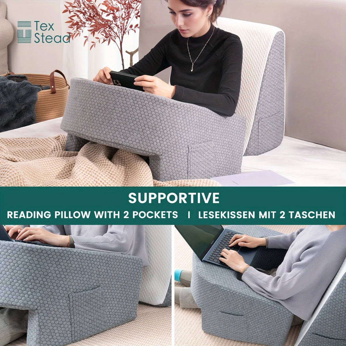 Alternate view: Reading arm rest pillow