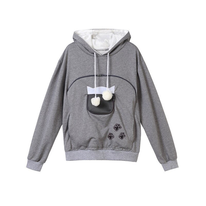Women's gray animal ear hoodie