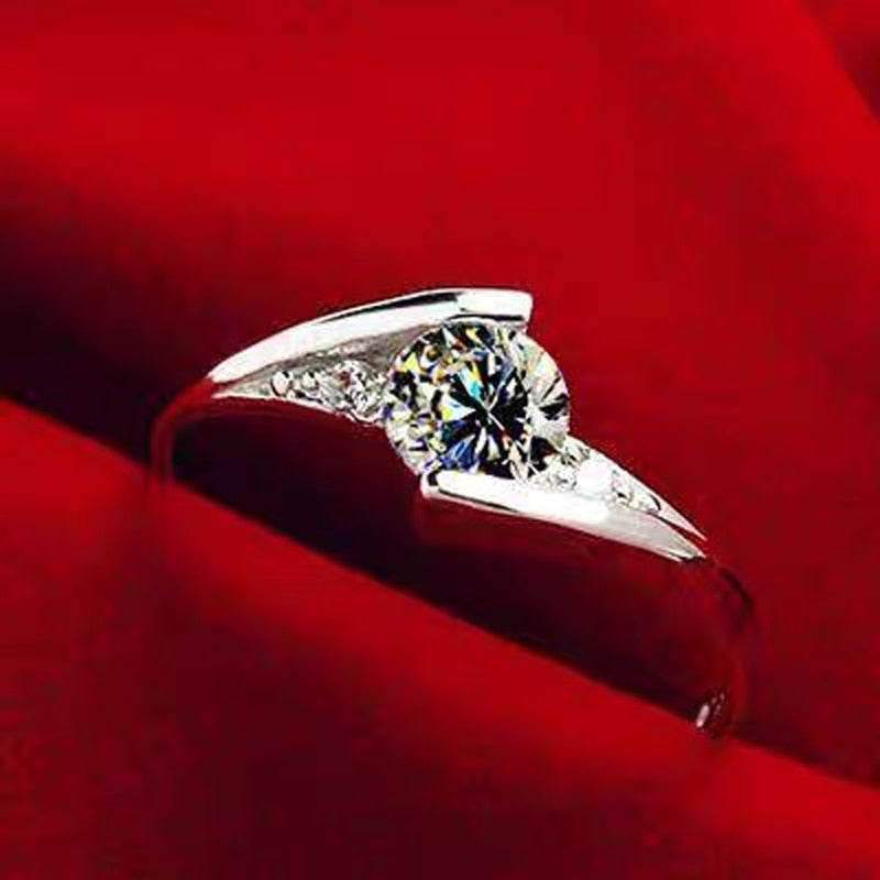 Alternate view: Women's zircon wedding ring