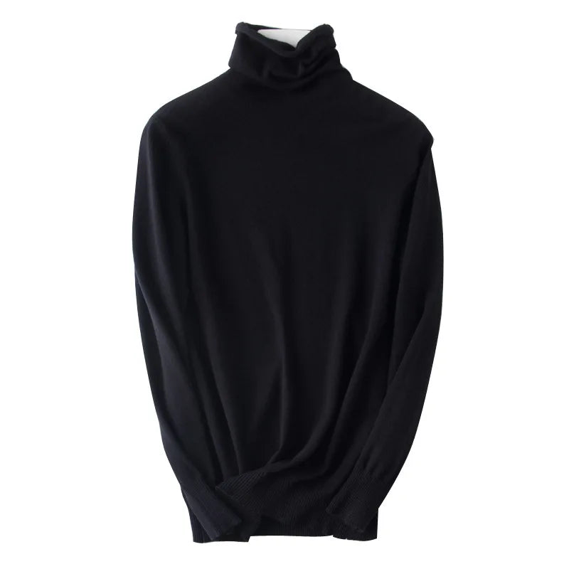 Women's black turtleneck sweater