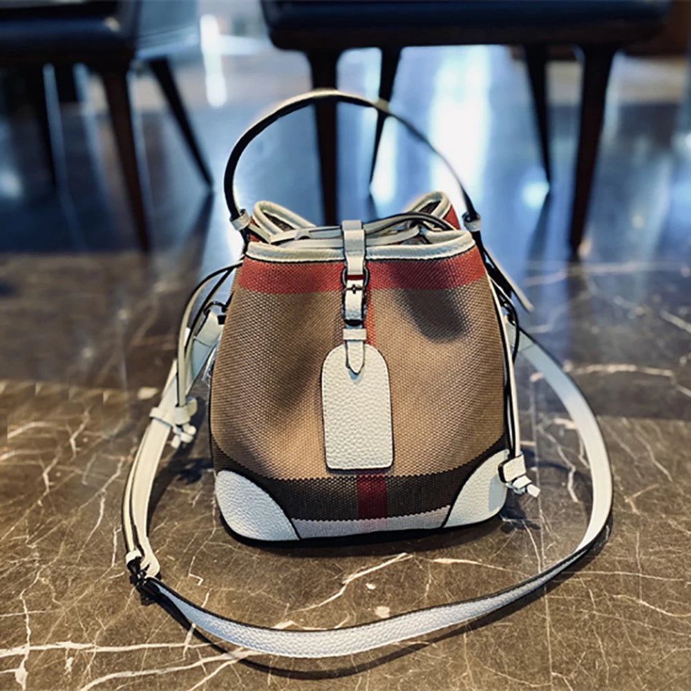 Women's white canvas bag