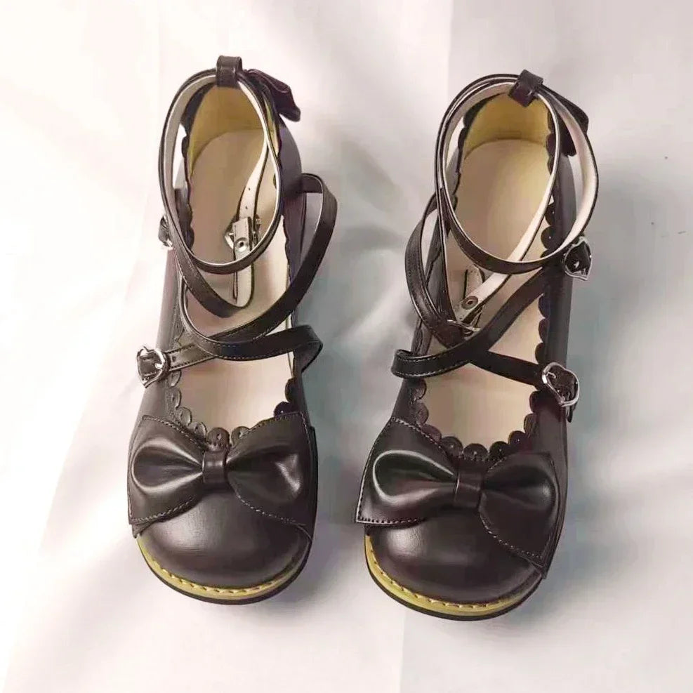 Women's brown lolita flats