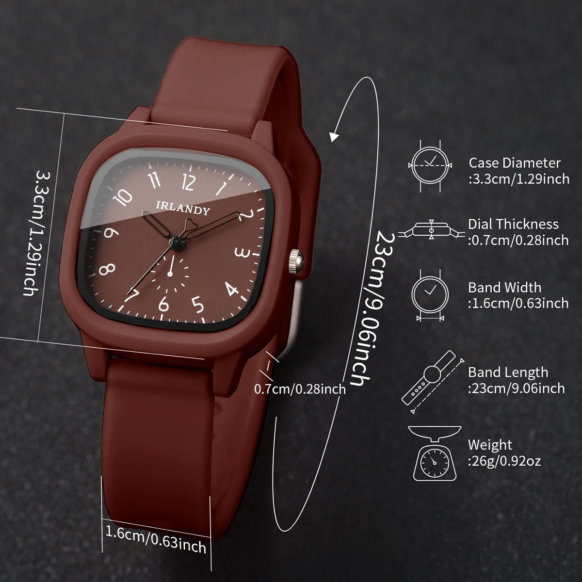 Square watch and heart bracelet set - view 4