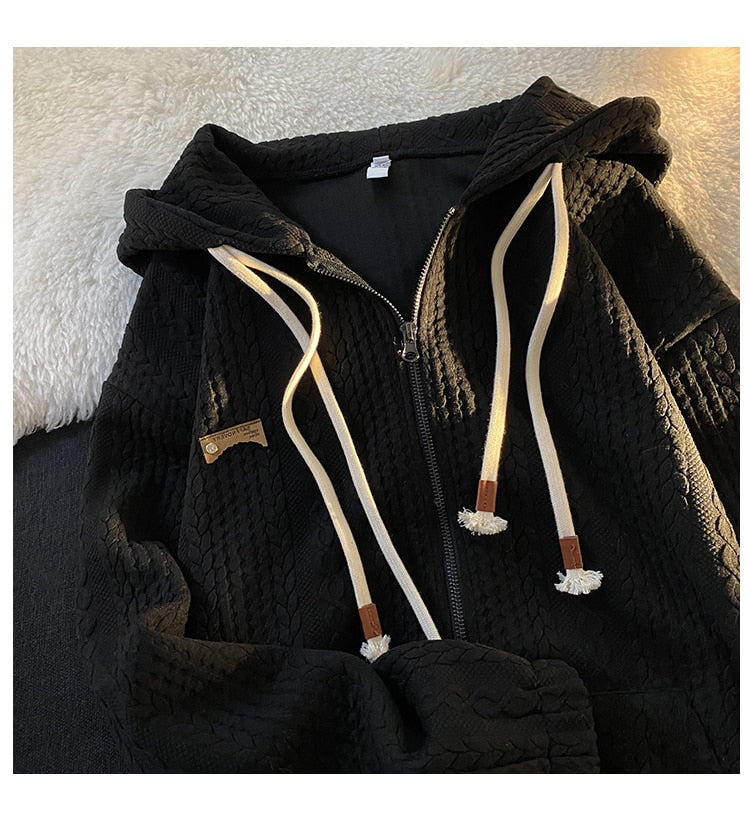 Women's black vintage zip-up hoodie