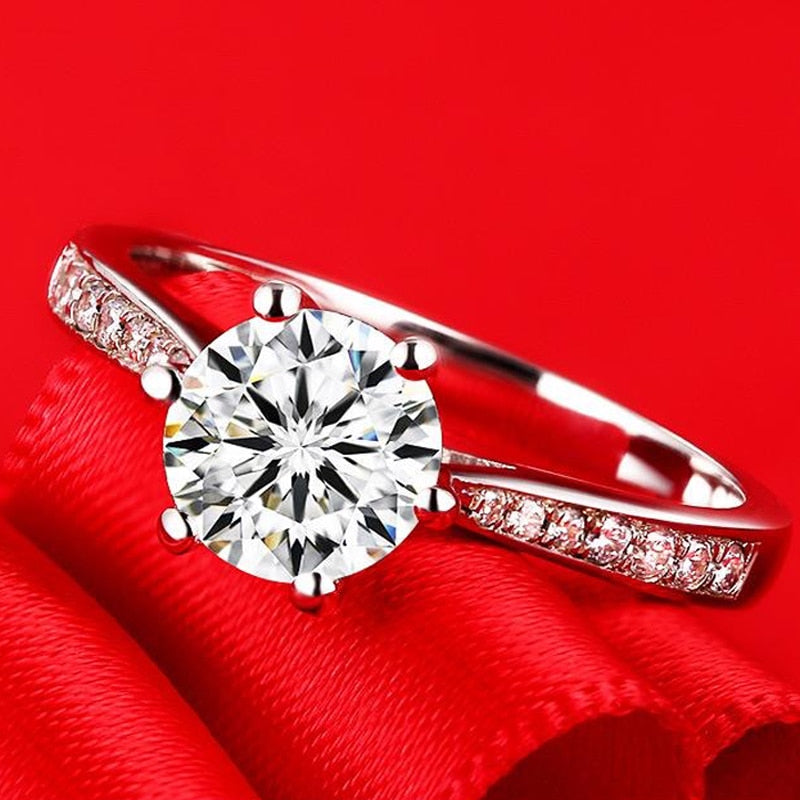 Alternate view: Women's zircon wedding ring