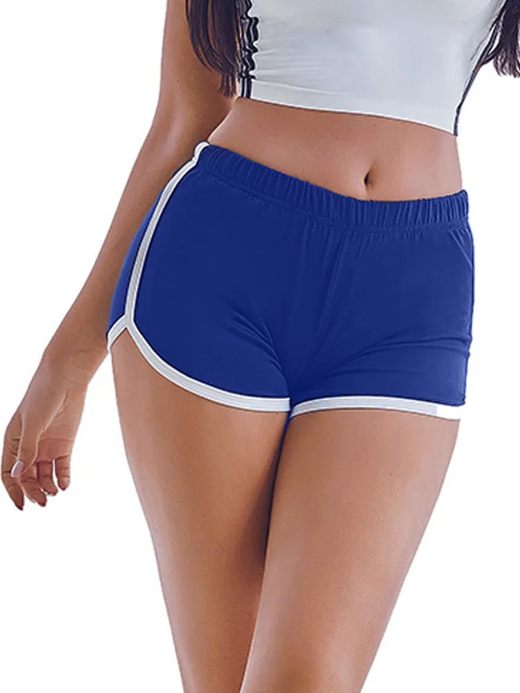 Women's blue mid waist shorts