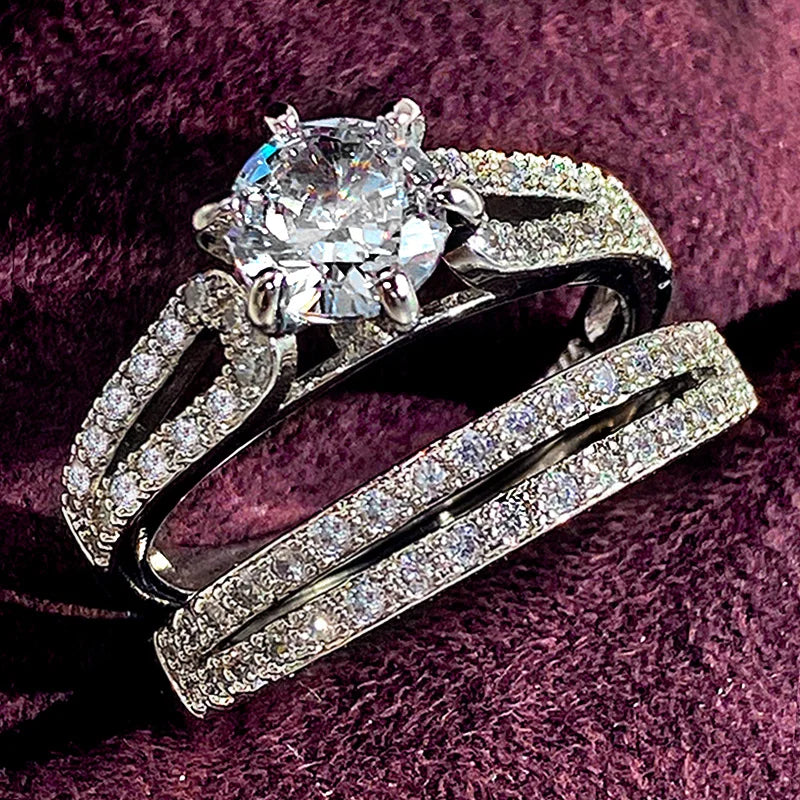Alternate view: Women's square zirconia ring