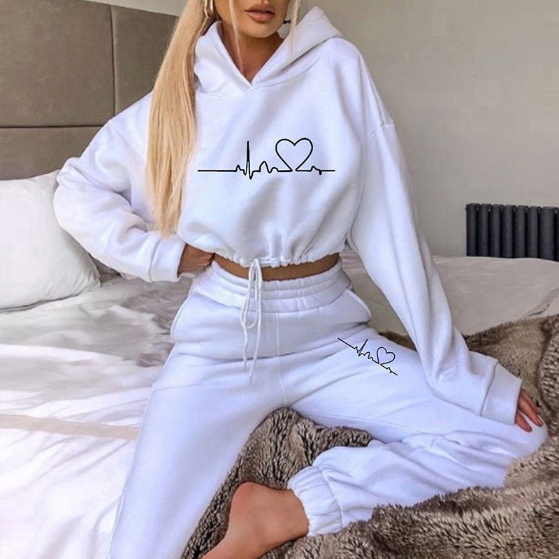 Women's white loose crop sweatshirt