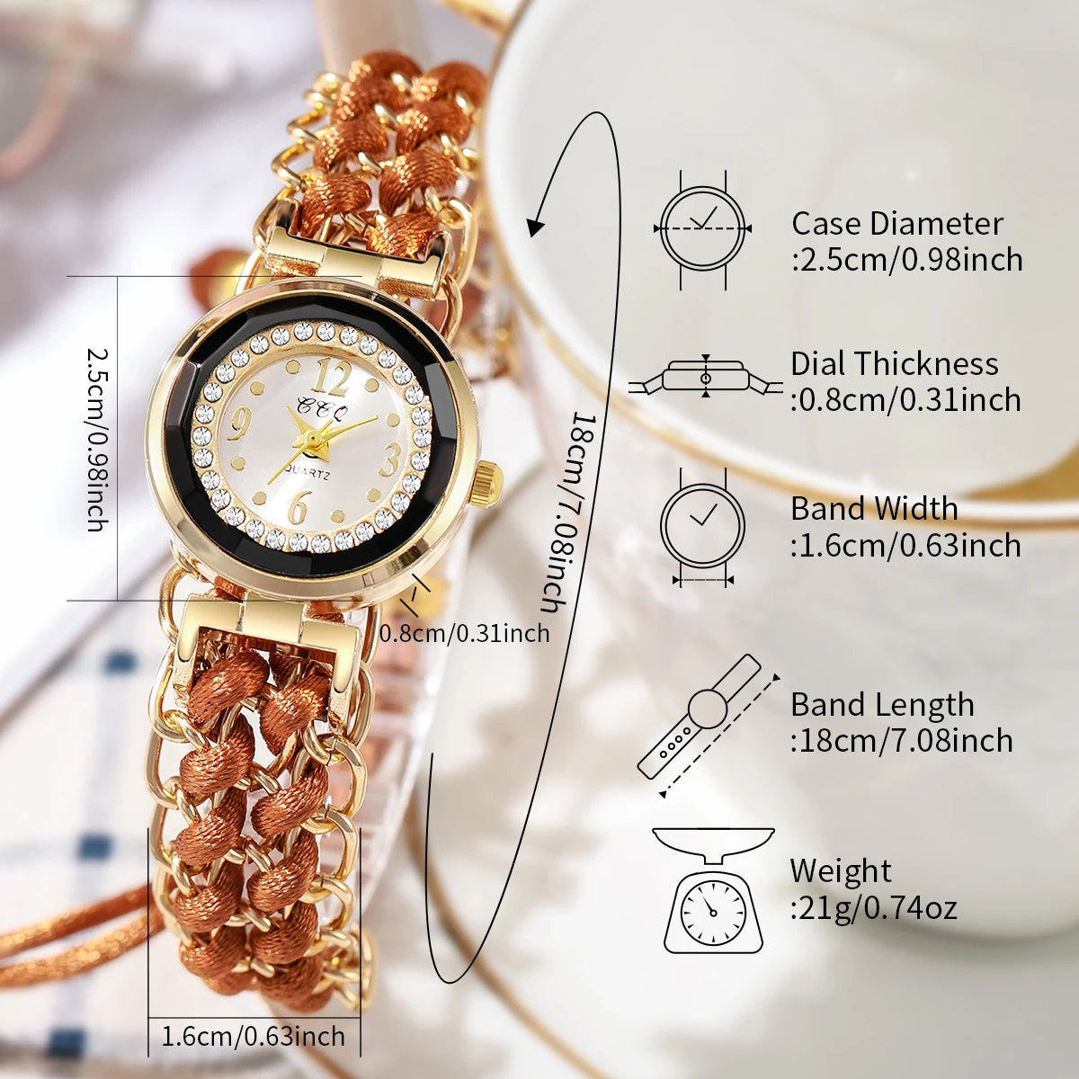 Braided rope bracelet watch - view 3