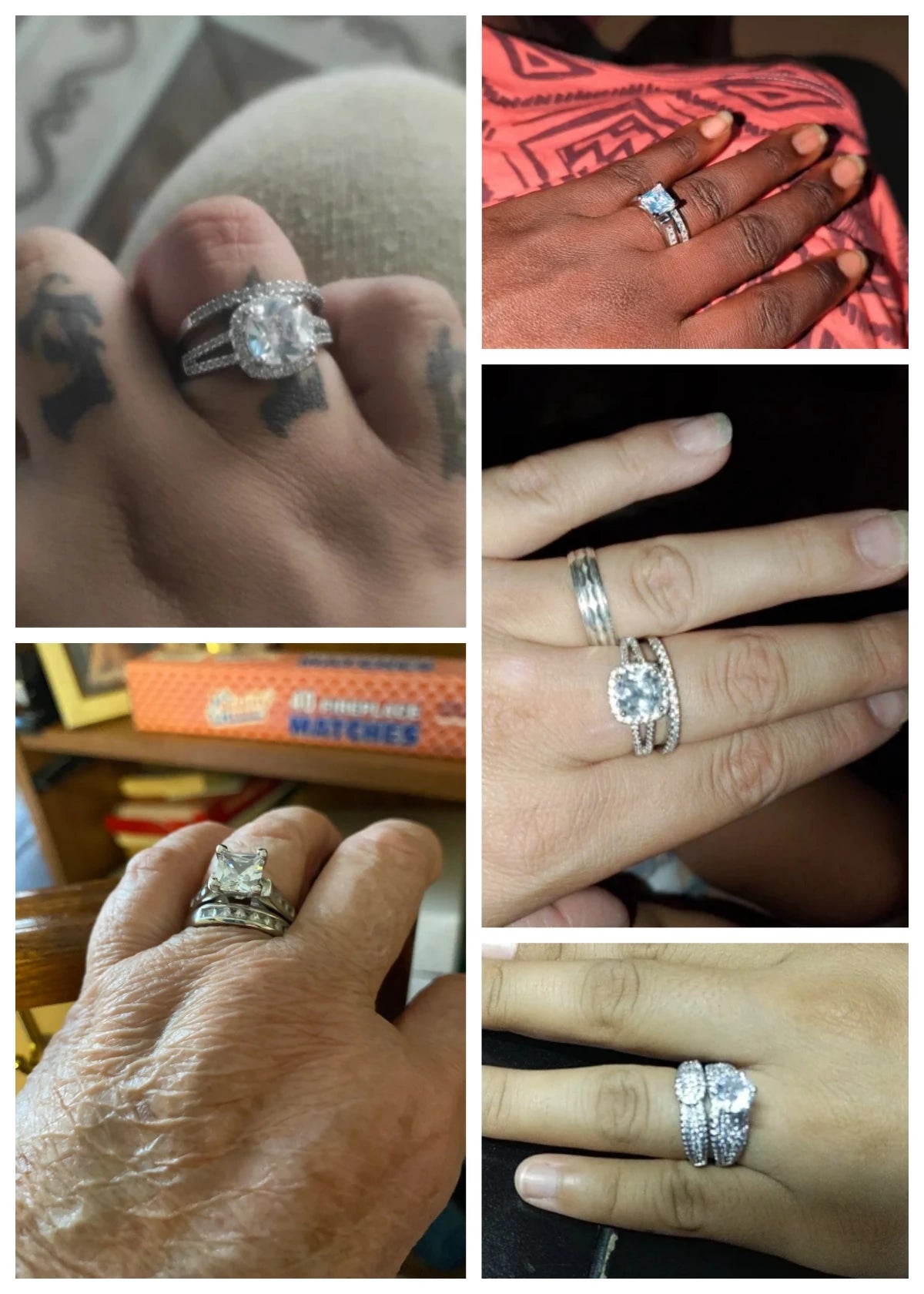 Alternate view: Women's square zirconia ring