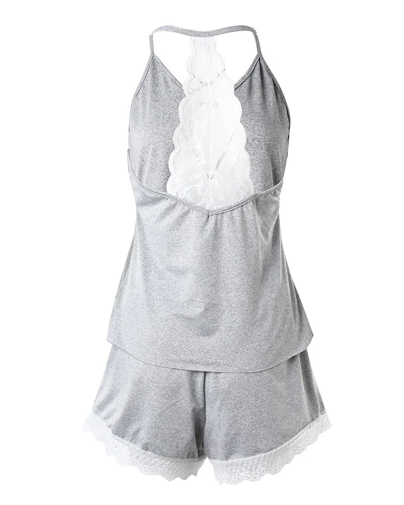 Alternate view: Women's crochet lace pajama set
