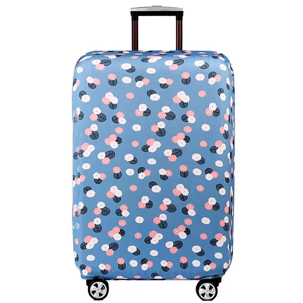 Unisex blue flower protective suitcase sleeve