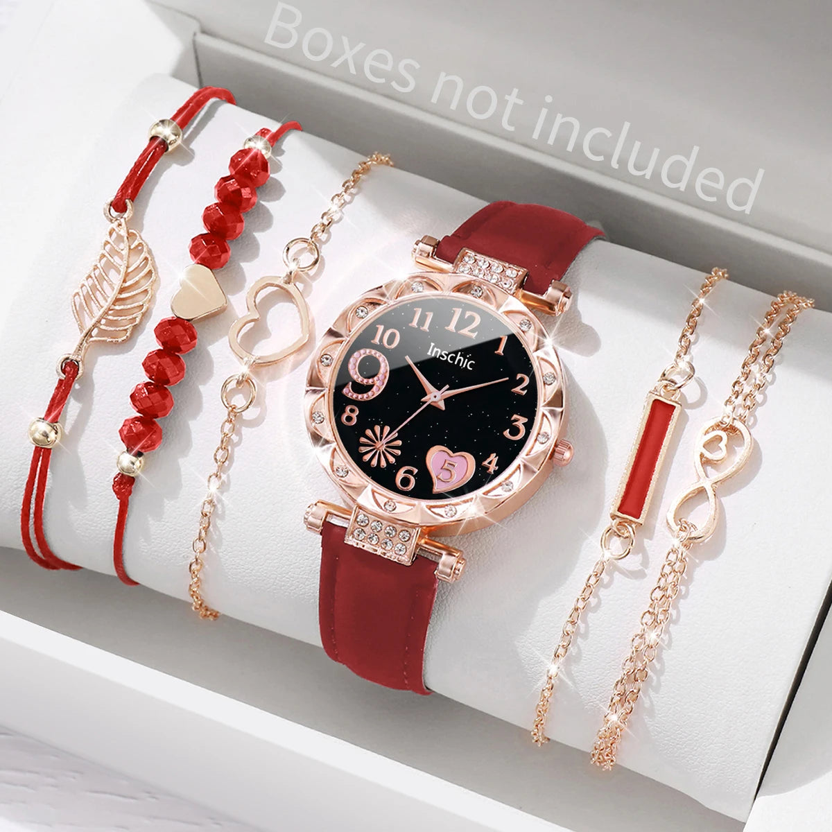 Heart watch and leaf bracelet set - view 6