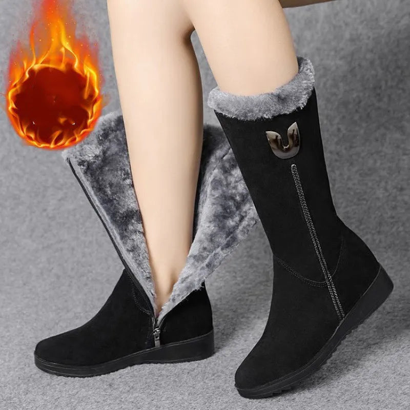 Women's plush fur winter boots